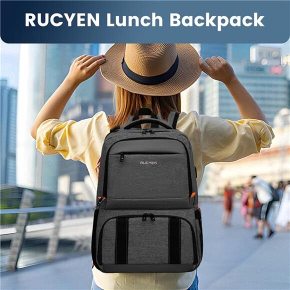 Lunch Backpack, Insulated Cooler Backpack Lunch Box for Men Women, 15.6 Inches - Picture 5 of 7